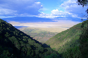 Looking down from the rim of the Ngorongoro Crater