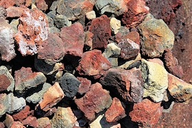 Close-up of volcanic rocks from Pico Pequeno - the 1995 eruption on the island of Fogo, Cape Verde