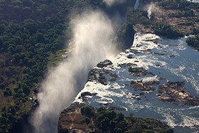 Aerial View of Victoria Falls - Zambia, Zimbabwe border, Africa