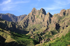 Mountains on the island of Santo Antao, Cape Verde