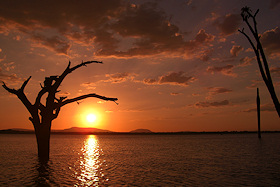 Sunset over Lake Nzerakera, Selous National Park, Tanzania